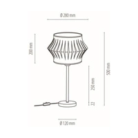 Lampa stołowa Lotus 1xE27 maks. 40W Czarny metal/czarny kabel PCV/szary klosz z tkaniny 724640104