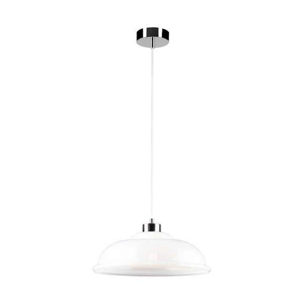 Molde Pendant Lamp 1xE27 Max.60W Chrome Metal/Transparent PVC Cable/White Glass 9884028
