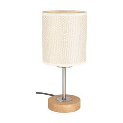 Benita Table Lamp 1xE27 Max. 25W Oiled Oak/Matte Nickel/Cream-Silver