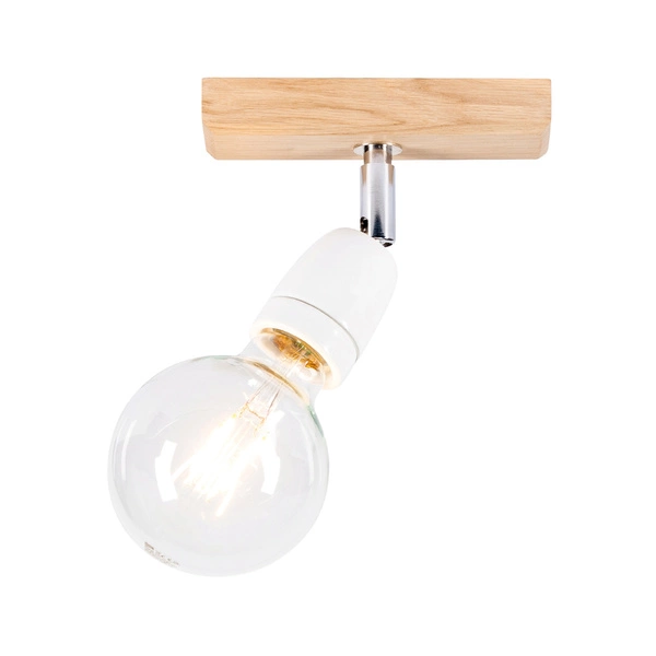 Porcia Wood Wall Lamp 1xE27 Max.25W Oiled Oak/White Ceramics 8125174