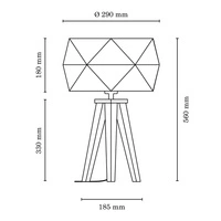 Finja Table Lamp 1xE27 Max.60W Oiled Oak/Anthracite Fabric Cable/Black Fabric Shade 6835174