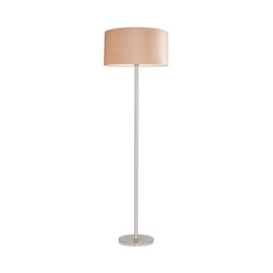 Scarlett Floor Lamp 1xE27 Max.60W Satin Metal/Transparent PVC Cable/Beige Velvet Shade