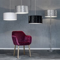 Maxima Pendant Lamp 1xE27 Max.60W Chrome Metal/Transparent PVC Cable/Black Fabric Shade 1762028