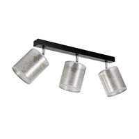 Lampa Sufitowa Nevoa 3xE27 Max.25W Czarny Metal/Chromowany Metal/Srebrny Klosz Tkaniny 56794304