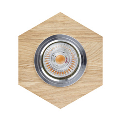 Vitar Wood Ceiling Lamp Incl.1xLED GU10 6W Oiled Oak/Chrome