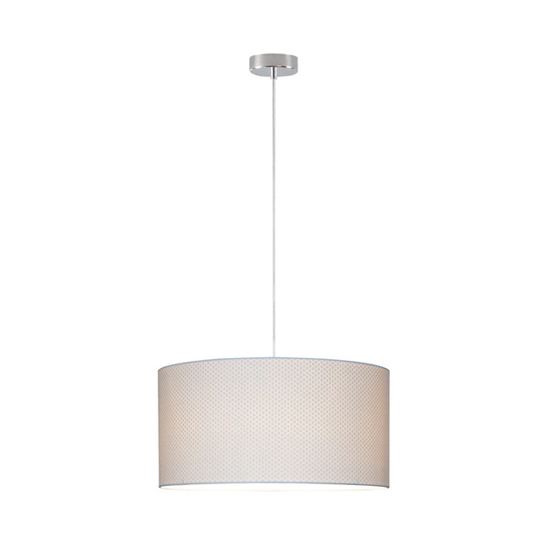 Leila Pendant Lamp 1xE27 Max.60W Chrome Metal/Transparent PVC Cable/Multicolor Paper+PCV Shade with Doots pattern 3564028