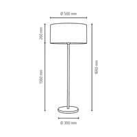 Leila Floor Lamp 1xE27 Max.60W Chrome Metal/Transparent PVC Cable/Multicolor Paper+PCV Shade with Paisley pattern 6653028