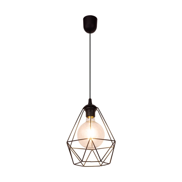 Diament Pendant Lamp 1xE27 Max.60W Black Metal/Black Synthetic Material/Black PVC Cable 2179104