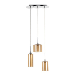 Eurybia Pendant Lamp Incl. 3xG9 Max.28W Chrome Metal/Champagne Glass/Transparent PVC Cable