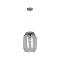 Vaso Pendant Lamp 1xE27 Max.60W Stained Pine Gray/Transparent PVC Cable/Smoked Glass 169020157