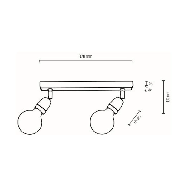Porcia Wood Ceiling Lamp 2xE27 Max.25W Oiled Oak/White Ceramics 8125274