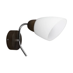 Kinkiet drewniany Viletta 1xE27 maks. 60W drewno bukowe orzechowe/chrom metal/białe szkło 8141176