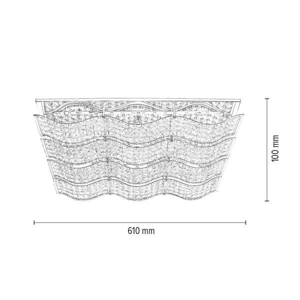 Spindle Ceiling Lamp Incl. LED Integrated 2240lm 4000K 32W Chrome Metal/Transparent Crystal 5963128