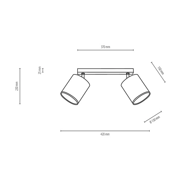 Aprillia Ceiling Lamp 2xE27 Max.25W Oiled Oak/White 56744274
