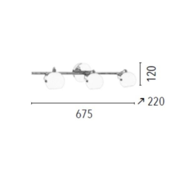 Ida Ceiling Lamp Incl. 3xLED Integrated 1200lm 2700K 3W Chrome Metal/White Glass 2760328