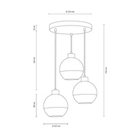 Fresh Hanging Lamp 3xE27 Max.60W Gray/Frosted-Transparent 1860336R