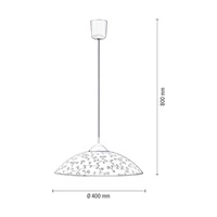Lampa wisząca Flora 1xE27 maks. 60W biały materiał syntetyczny/biały kabel PVC/białe szkło 4044502