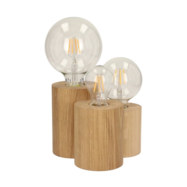 Vincent Round Table Lamp 3xE27 Max.15W Oiled Oak/Black Fabric Cable 2266374