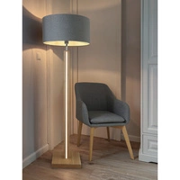 Asseto Floor Lamp 1xE27 Max.60W, 2xLED 24V Integrated 36W Oiled Oak/Anthracite/Grey/Touch Dimmer 6572174