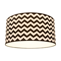 Lampshade Cylinder E27 H40 White-Black Cotton with zigzag pattern A0251