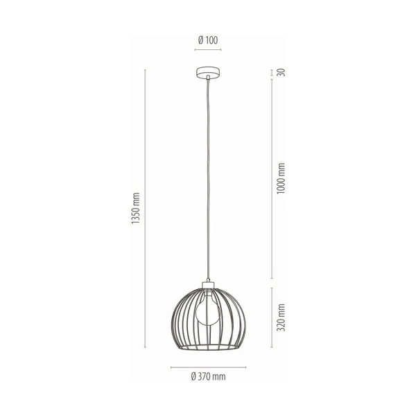 Coop Pendant Lamp 1xE27 Max.60W Gold Metal/Black Metal/Black Fabric Cable 18811920