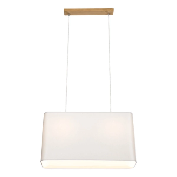 Cadre Pendant Lamp 2xE27 Max.40W Oiled Oak/Transparent PVC Cable/Gray Fabric Shade 872020274