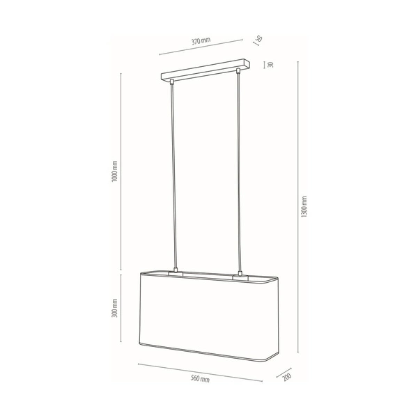 Boho Hanging Lamp 2xE27 Max.40W Oiled Oak/Transparent PVC/Beige 872910274