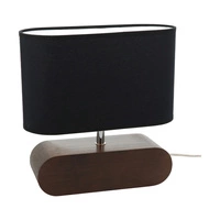 Marinna Table Lamp 1xE27 Max.25W Walnut Beech Wood/Transparent PVC Cable/Black Fabric Shade 7615076
