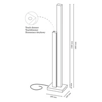 Manhattan Lampa Podłogowa 2xLED 24V Zintegrowane 37,5W Dąb Olejowany/Antracyt/Ściemniacz Dotykowy 6482174