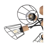 Linra Ceiling Lamp 5xE27 Max.40W Oiled Oak/Black Metal 183990