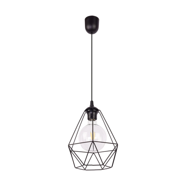Diament Pendant Lamp 1xE27 Max.60W Black Metal/Black Synthetic Material/Black PVC Cable 2179104
