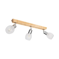 Tessa Ceiling Lamp 3xE14 Birch Wood/Satin Metal/White-Transparent Glass 2036018420992