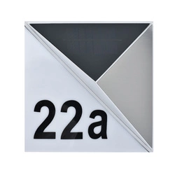 Solar House Number Wall Lamp Incl. 3x0,1W LED Satin Metal/White-Black Synthetic Material 6710402