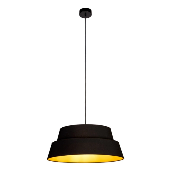 Preto Gold Pendant Lamp 1xE27 Max.60W Black Metal/Black Fabric Cable/Black-Gold Fabric Shade 150019104