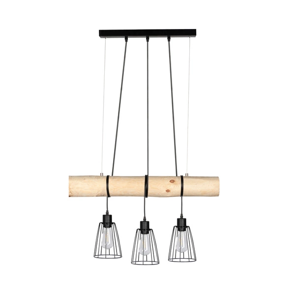 Trabo Short Hanging Lamp 3xE27 Max.60W Natural Pine/Black 68214304