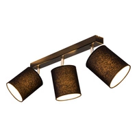 Aprillia Lampa Sufitowa 3xE27 Max.25W Czarny Metal/Chromowany Metal/Czarny Klosz Tkaniny 56746304