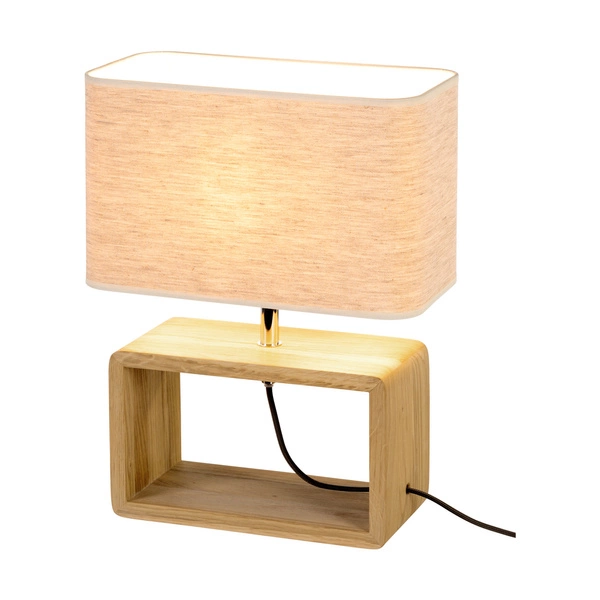 Boho Lampa Stołowa 1xE27 Max.25W Dąb Olejowany/Czarny Oplot/Beżowy 77291174