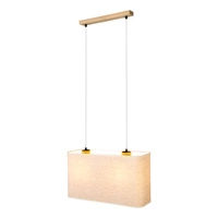 Boho Hanging Lamp 2xE27 Max.40W Oiled Oak/Transparent PVC/Beige 872910274