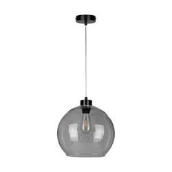 Laguna Pendant Lamp 1xE27 Max.60W Black Metal/Transparent PVC Cable/Smoked Glass 18620104