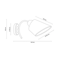 Mette Wall Lamp 1xE27 Max.40W Chrome Metal/White Fabric Shade 8341128