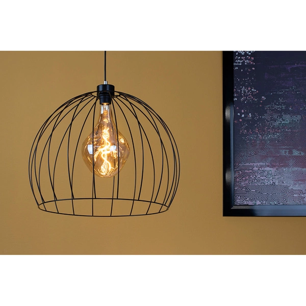 Coop Pendant Lamp 1xE27 Max.60W Black Metal/Black PVC Cable 1882904