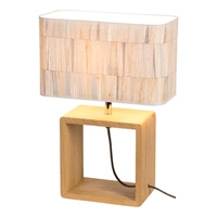 Lampa Stołowa Malo 1xE27 Max.25W Dąb Olejowany/Antracytowy Kabel Tkaninowy/Tapeta Wielobarwna 7707174