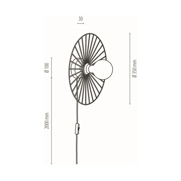 Antonella Wall lamp 1xE27 Max.25W Black 289149104