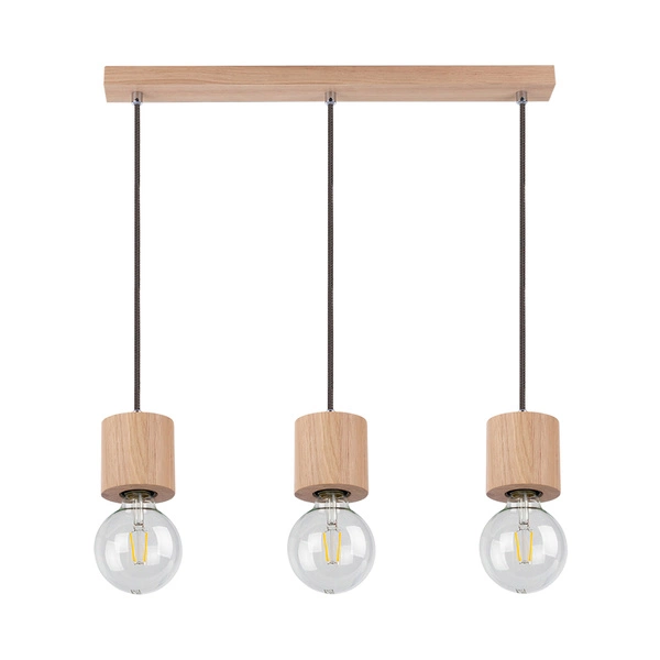 Trongo Round Pendant Lamp 3xE27 Max.60W Oiled Oak/Anthracite/Braided 7061374L