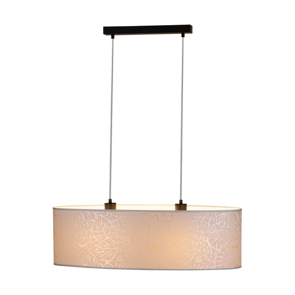 Lampa Wisząca Mateo 2xE27 Max.40W Czarny Metal/Przezroczysty Kabel PCV/Beżowa Tapeta 87811204