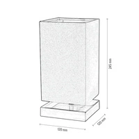 Lampa stołowa Nanga 1xE14 Max.40W Satynowy metal/fioletowy klosz z tkaniny 7070114