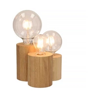 Vincent Round Table Lamp 3xE27 Max.15W Oiled Oak/Black Fabric Cable 2266374