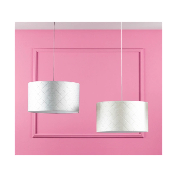 Lampa Wisząca Mirabella 1xE27 Max.60W Dąb Olejowany/Antracytowy Kabel Tkaninowy/Srebrny Klosz z Materiału Syntetycznego 1692174