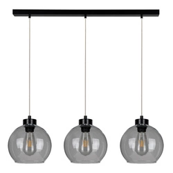 Laguna Pendant Lamp 3xE27 Max.60W Black/Transparent PVC/Smoked Glass 18610304