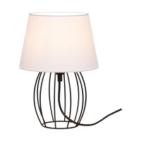 Lampa stołowa Merano 1xE27 maks. 25W Czarny metal/czarny kabel PCV/biały klosz z tkaniny 7566104